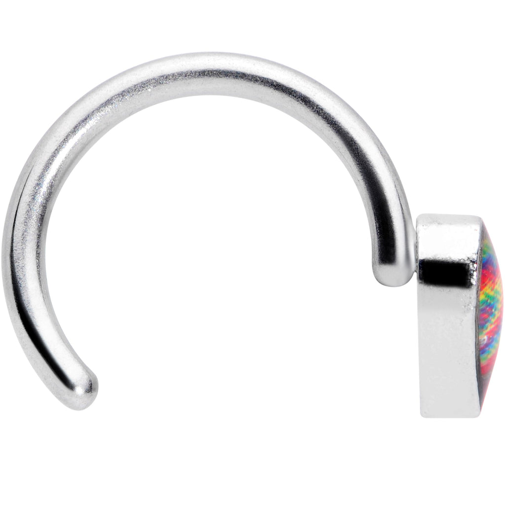 BodyCandy 18G 5/16 Rainbow Tie Dye Heart Valentines Day Nose Hoop — lifestyle context
