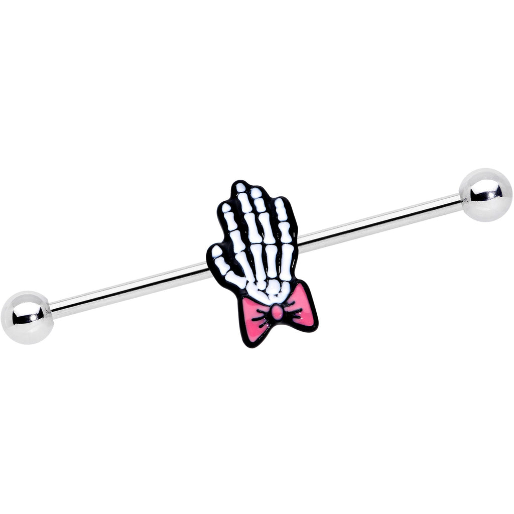 BodyCandy 14G Skeleton Hand Bow Halloween Industrial Barbell 38mm — main product shot