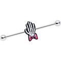 BodyCandy 14G Skeleton Hand Bow Halloween Industrial Barbell 38mm — main product shot