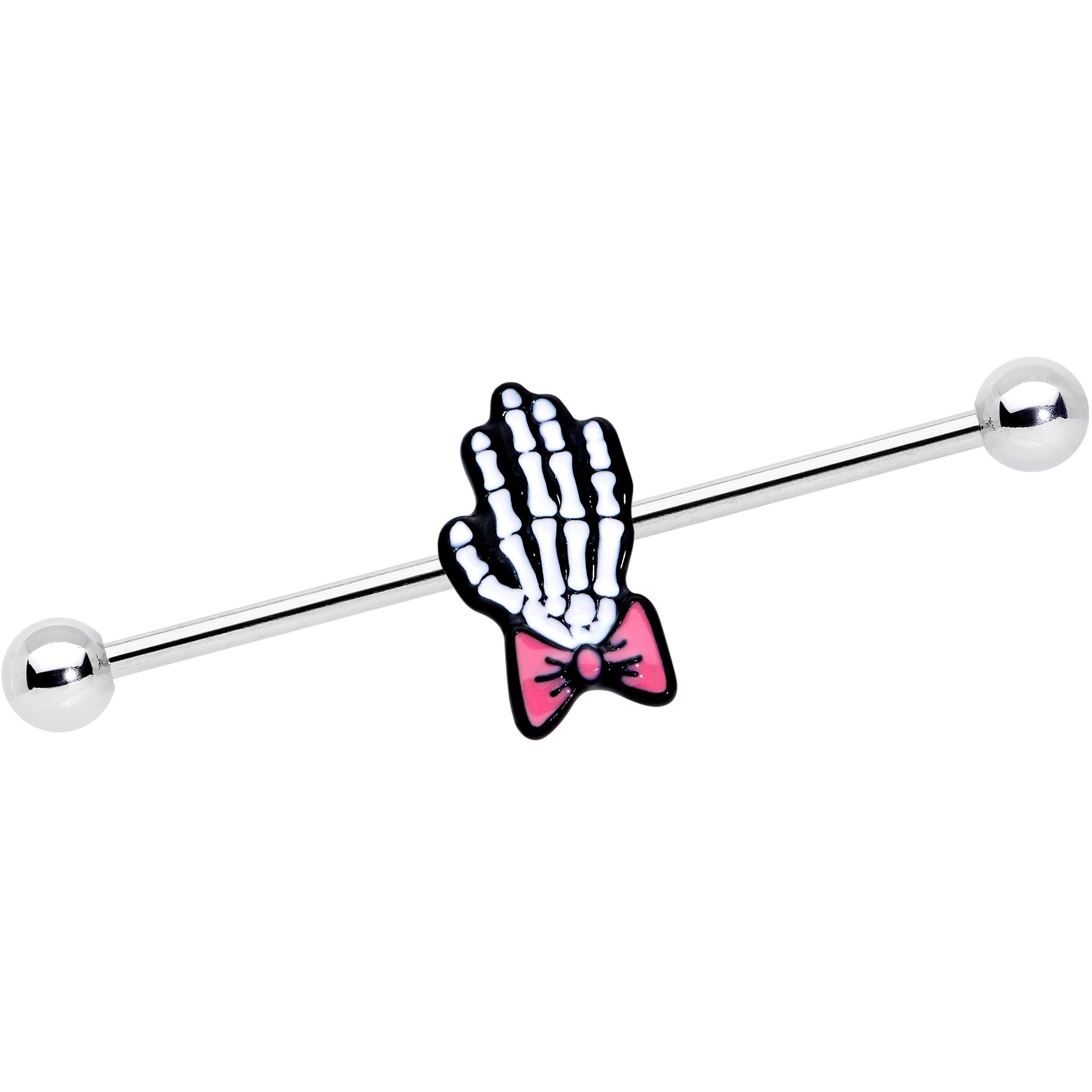 BodyCandy 14G Skeleton Hand Bow Halloween Industrial Barbell 38mm — main product shot