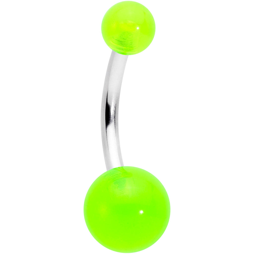 BodyCandy Green Gem UV Glow Color Swirl Dinosaur Belly Ring Set of 4 — side view