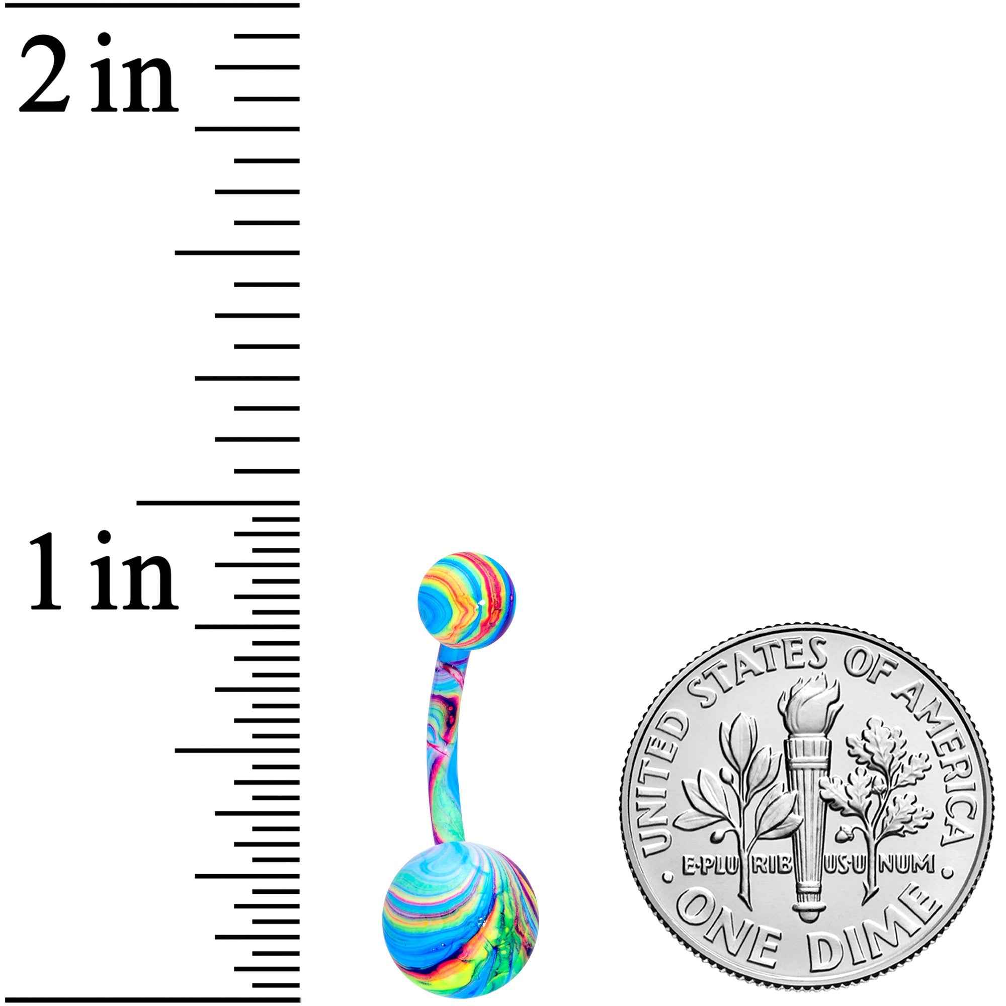 BodyCandy Green Gem UV Glow Color Swirl Dinosaur Belly Ring Set of 4 — alternative angle