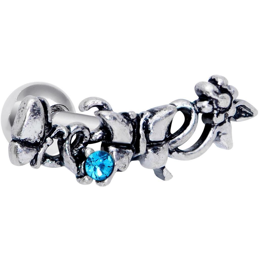 BodyCandy 16G 1/4 Blue Gem Array of Butterflies Cartilage Tragus Earring — main product shot