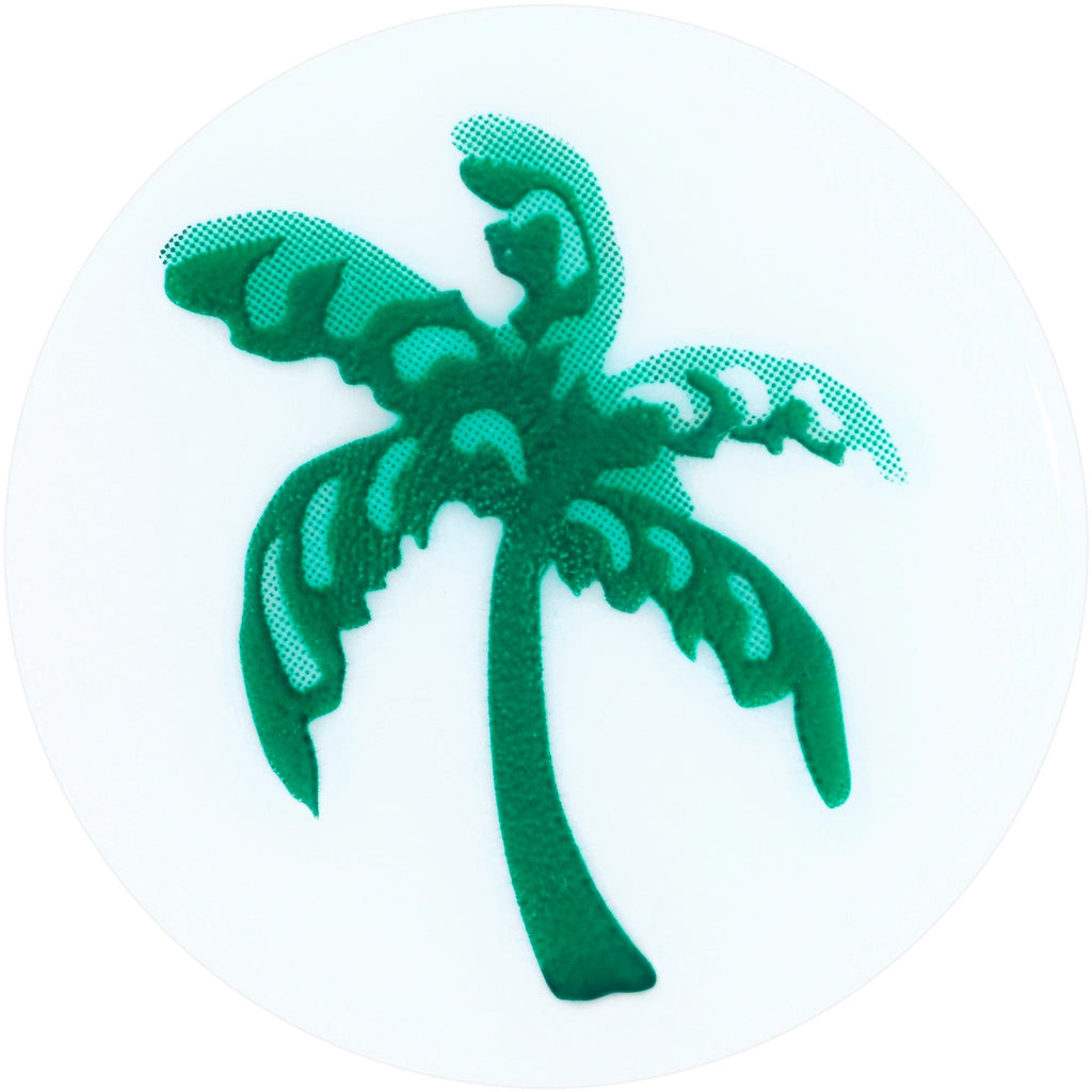 BodyCandy White Acrylic Green Palm Tree Saddle Plug Set — side view