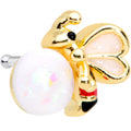 BodyCandy 20G 1/4 White Faux Opal Gold Tone Insect Nose Bone — main product shot