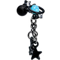 BodyCandy 16G 1/4 Blue Gem Black Saturn Planet Star Dangle Cartilage Tragus — main product shot