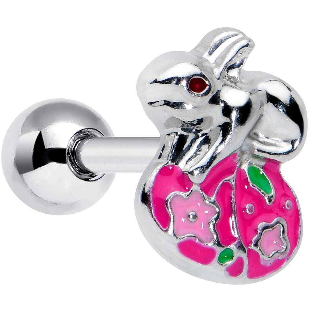 BodyCandy 16G 1/4 Pink Gem Easter Egg Easter Bunny Cartilage Tragus Earring — main product shot