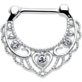 BodyCandy 16G 5/16 Clear Gem Textured Baroque Heart Cartilage Clicker — main product shot