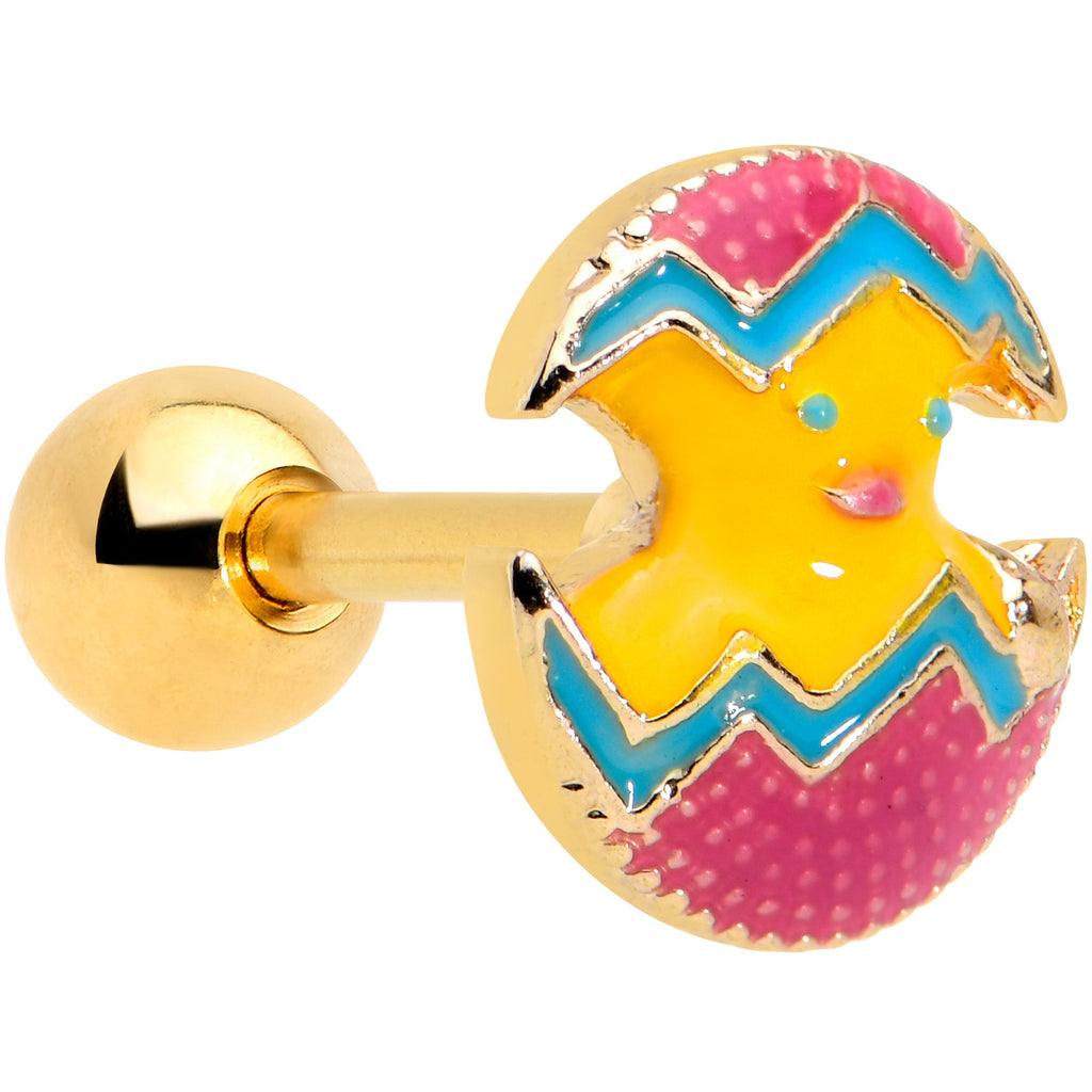 BodyCandy 16G 1/4 Gold Tone Red Fancy Easter Chick Cartilage Tragus Earring — main product shot