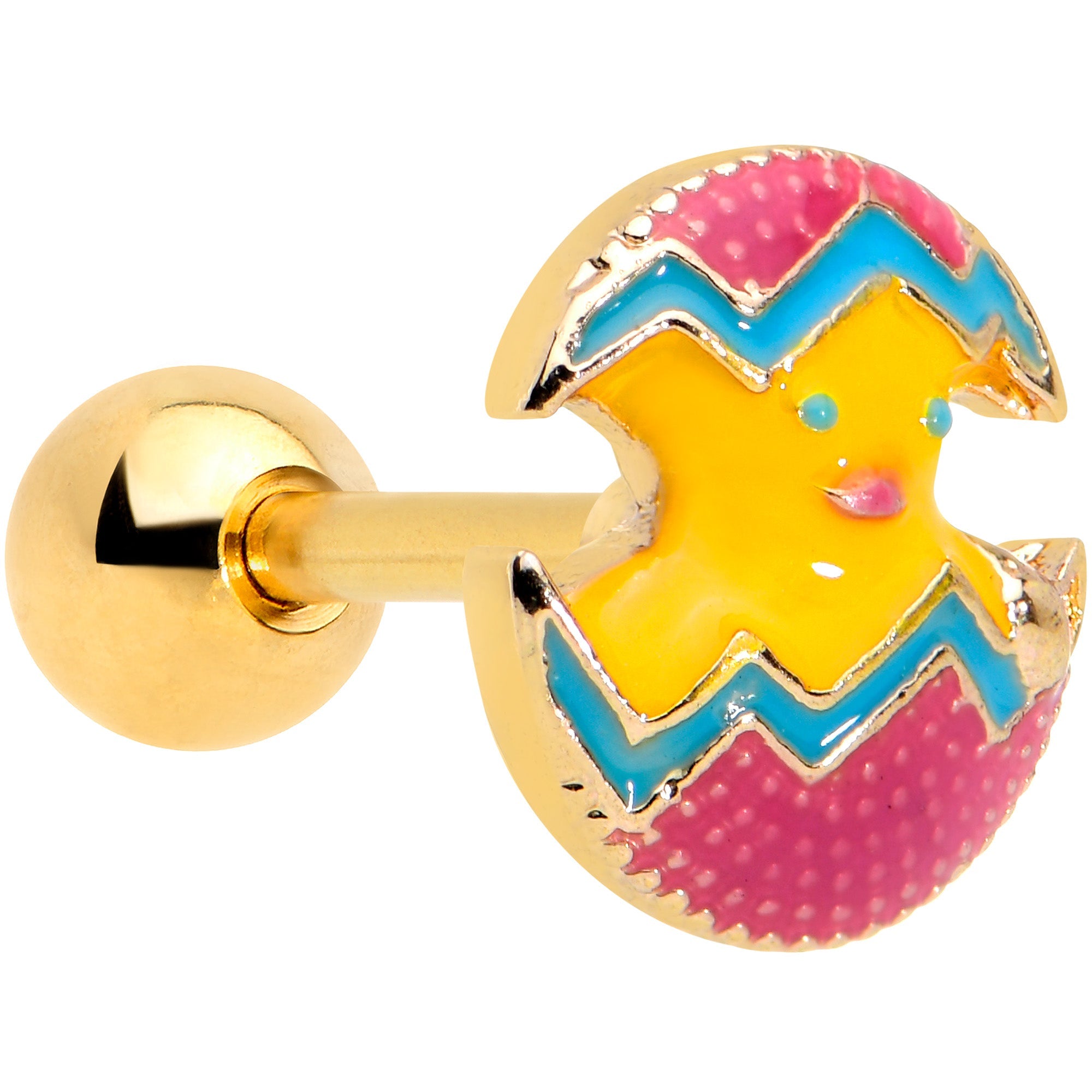 BodyCandy 16G 1/4 Gold Tone Red Fancy Easter Chick Cartilage Tragus Earring — main product shot