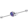 BodyCandy 14G Blue Faux Opal Elegant Elephant Industrial Barbell 38mm — main product shot
