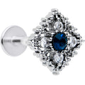 BodyCandy 16G 5/16 Blue Gem Textured Rhombus Cross Labret Monroe Tragus — main product shot