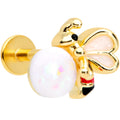 BodyCandy 16G 5/16 White Faux Opal Gold Tone Insect Labret Monroe Tragus — main product shot