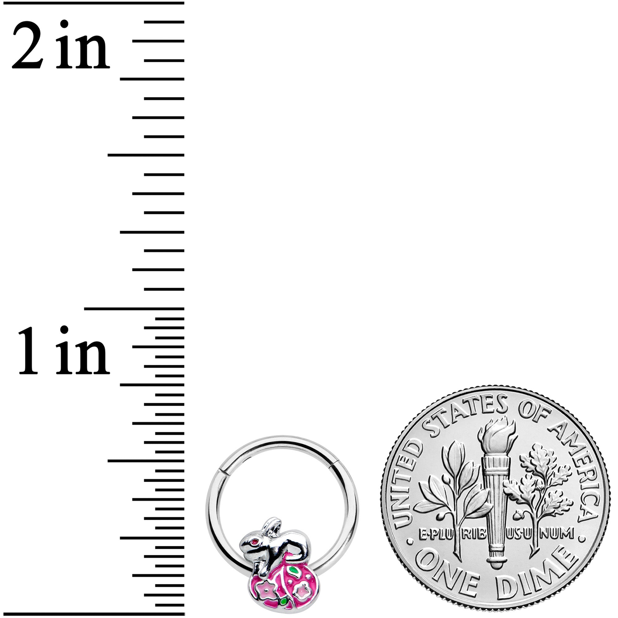BodyCandy 16G 3/8 Pink Gem Easter Egg Easter Bunny Hinged Segment Ring — lifestyle context