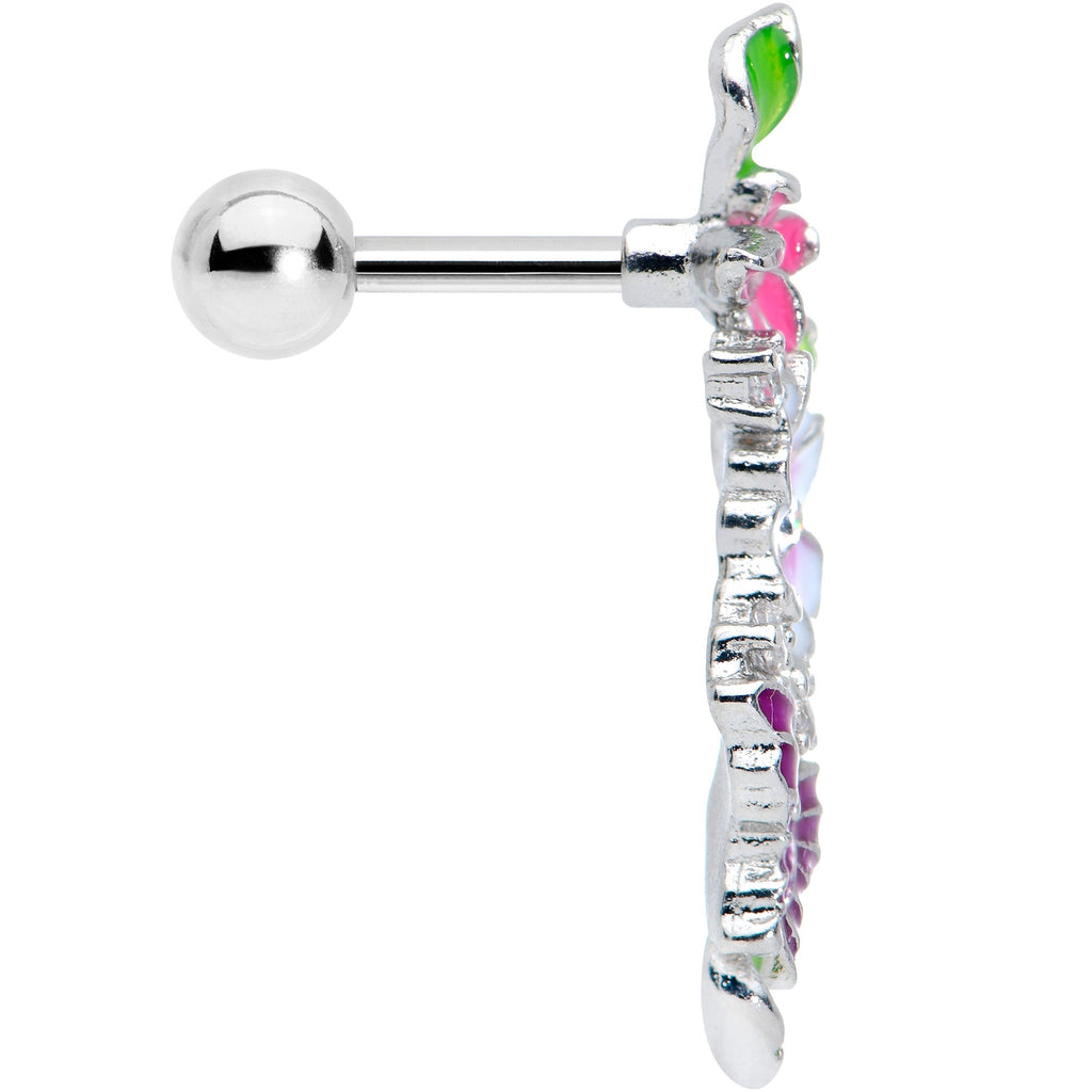 BodyCandy 16G 1/4 Clear CZ Gem Flower Purple Butterfly Cartilage Tragus — lifestyle context