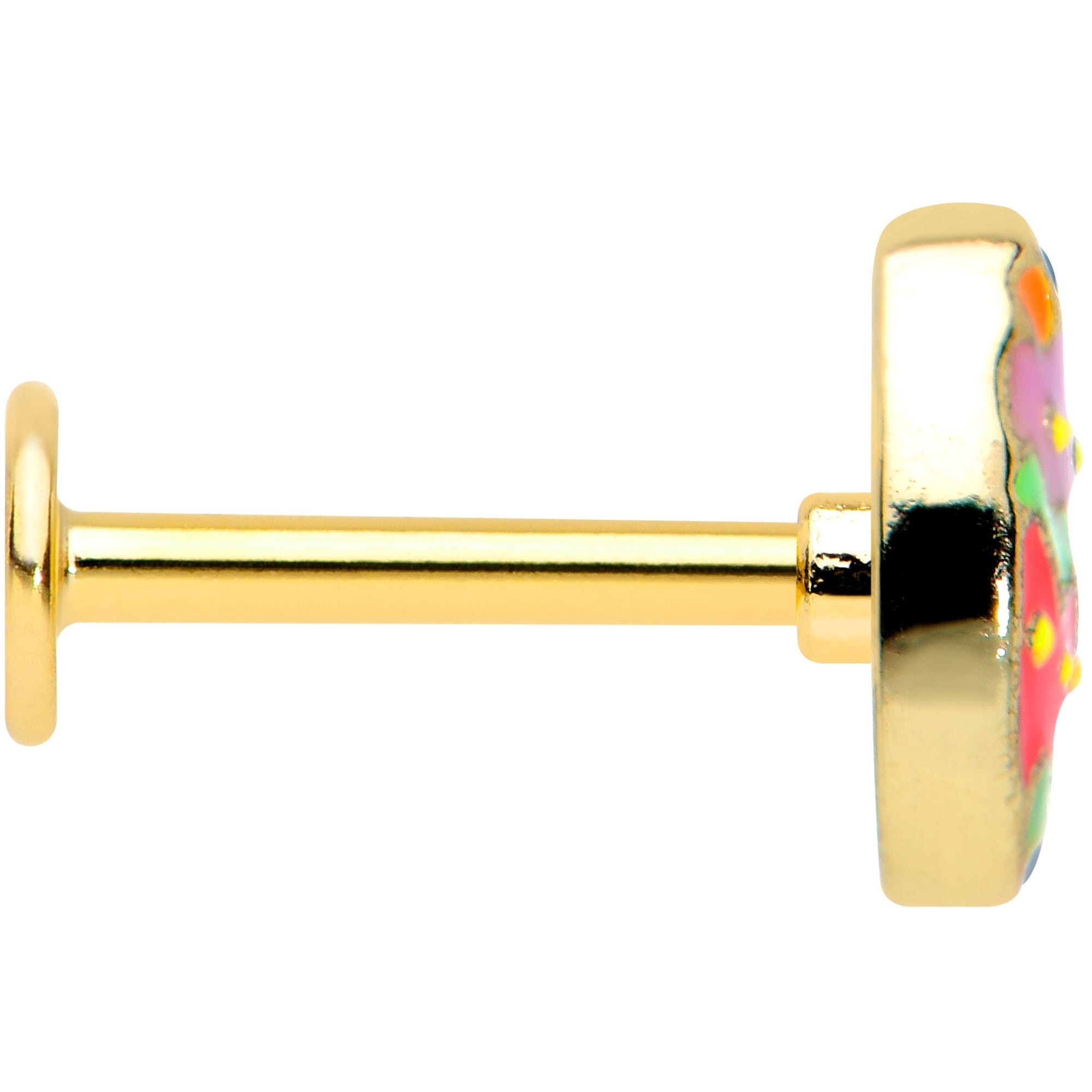 BodyCandy 16G 5/16 Gold Tone Funky Painted Easter Egg Labret Monroe Tragus — lifestyle context