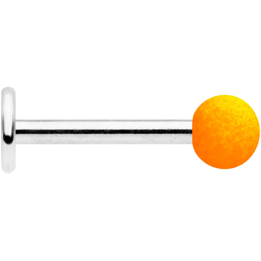 BodyCandy 16G 5/16 Orange Yellow Ombre Soft Finish Labret Monroe Tragus — detail close-up
