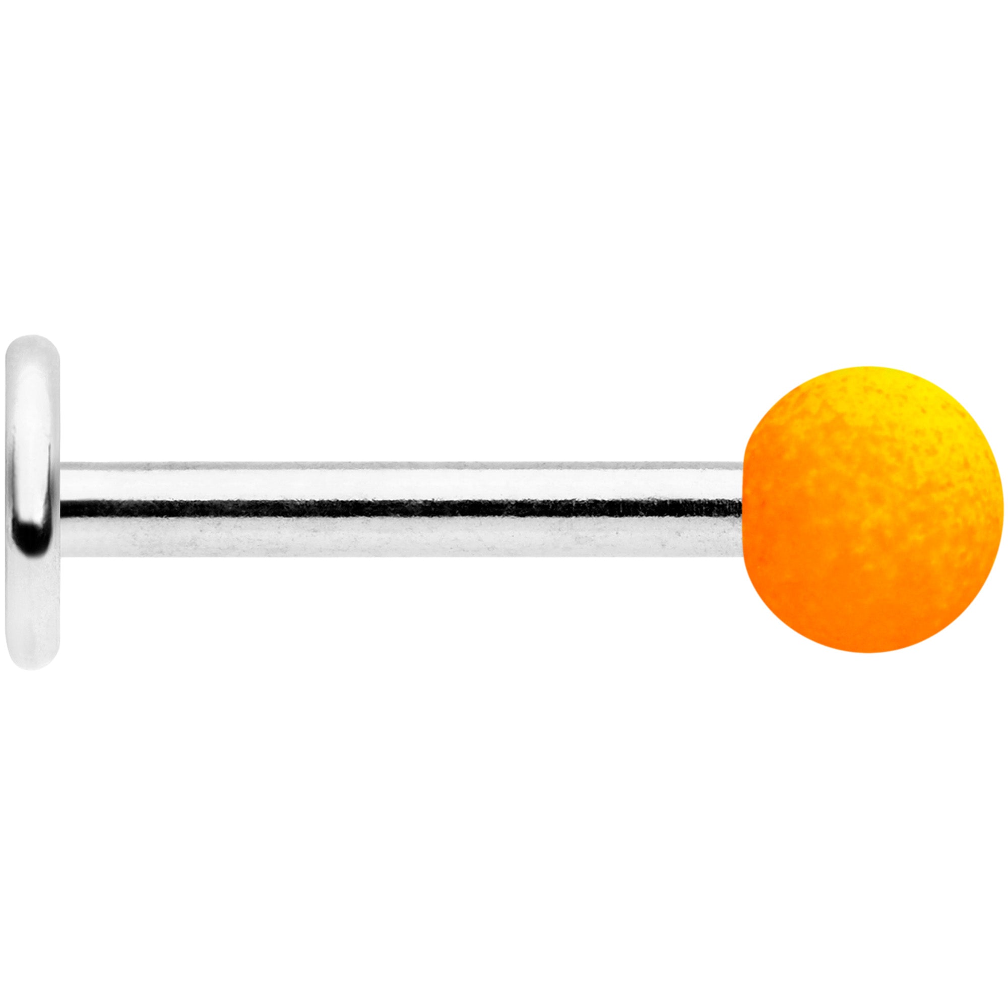BodyCandy 16G 5/16 Orange Yellow Ombre Soft Finish Labret Monroe Tragus — detail close-up