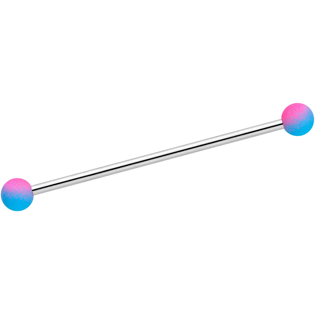 BodyCandy 14G Blue Black Ombre Soft Finish Industrial Barbell 38mm Set of 4 — side view
