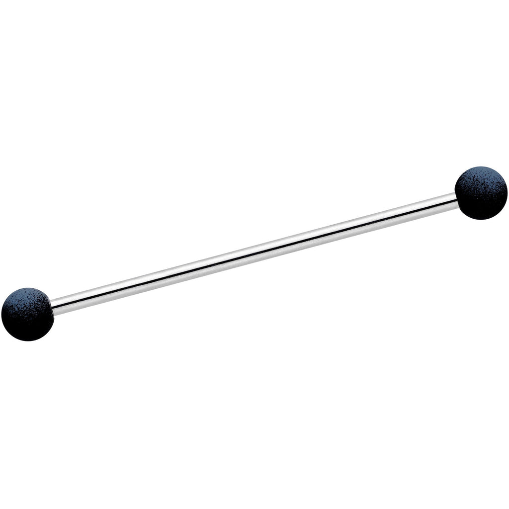 BodyCandy 14G Blue Black Ombre Soft Finish Industrial Barbell 38mm Set of 4 — back view