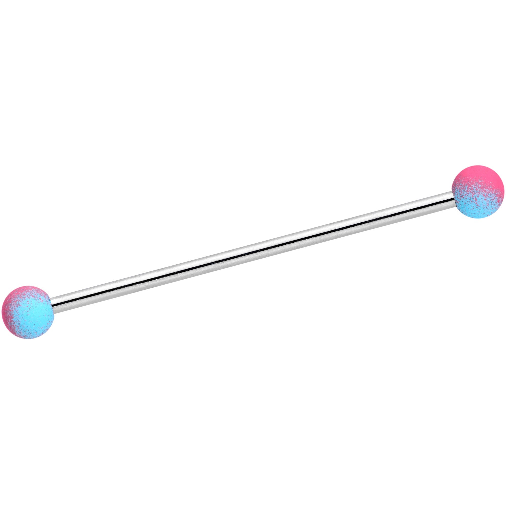 BodyCandy 14G Pink Brown Ombre Soft Finish Industrial Barbell 38mm Set of 4 — side view