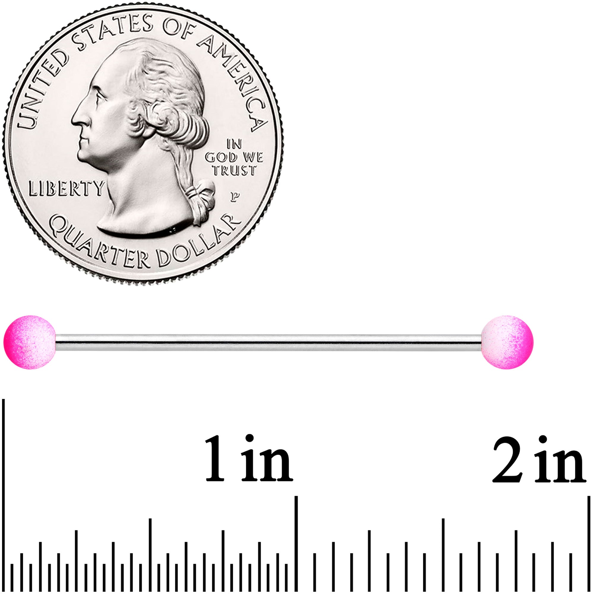 BodyCandy 14G Pink Brown Ombre Soft Finish Industrial Barbell 38mm Set of 4 — alternative angle