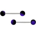 BodyCandy 14G 9/16 Purple Black Ombre Soft Finish Barbell Nipple Ring Set — main product shot