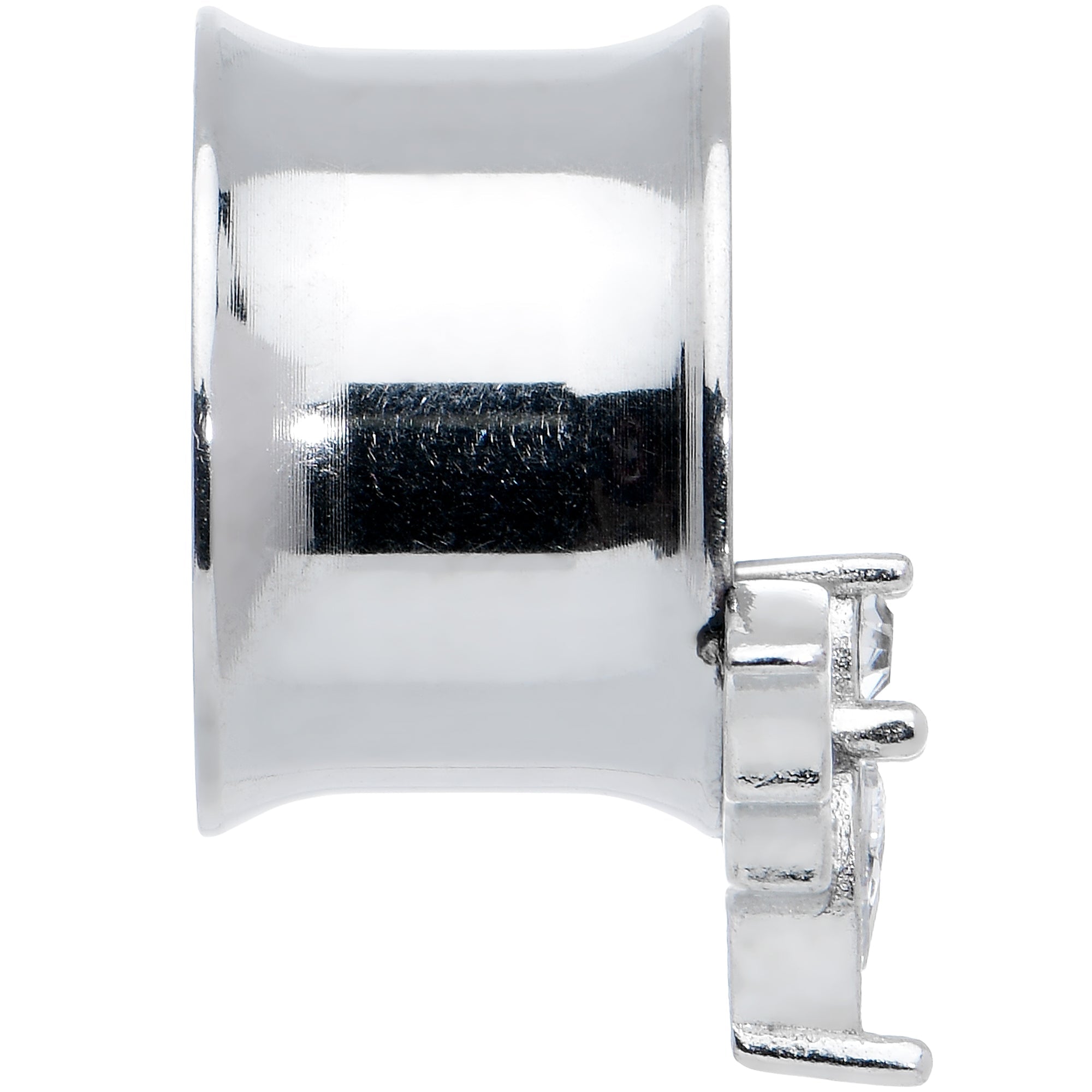 BodyCandy Clear Gem Bat Halloween Double Flare Tunnel Plug Set — side view