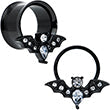 BodyCandy Clear Gem Black Bat Halloween Double Flare Tunnel Plug Set — packaging