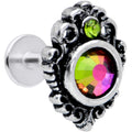BodyCandy 16G 1/4 Orange Green Tourmaline Fire Labret Monroe Tragus — main product shot