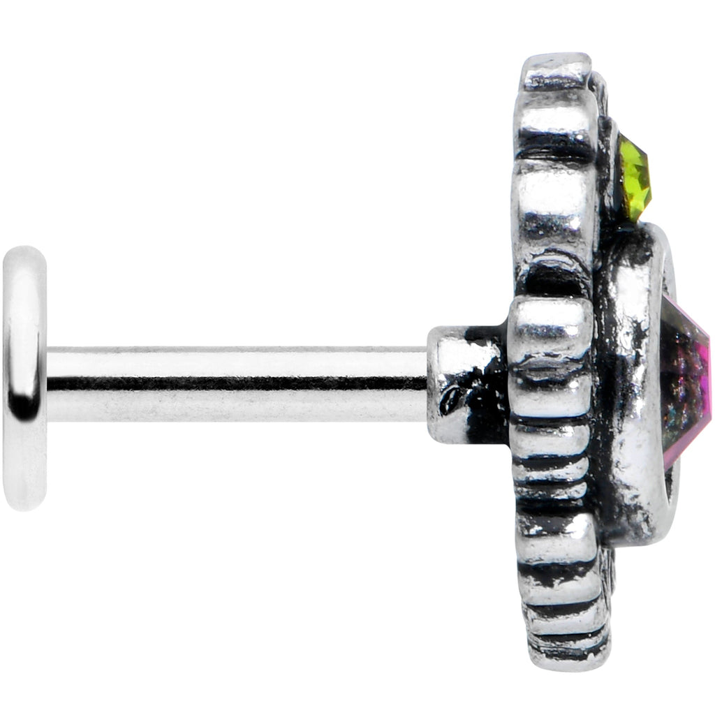 BodyCandy 16G 1/4 Orange Green Tourmaline Fire Labret Monroe Tragus — lifestyle context