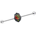 BodyCandy 14G Green Orange Tourmaline Fire Industrial Barbell 38mm — main product shot