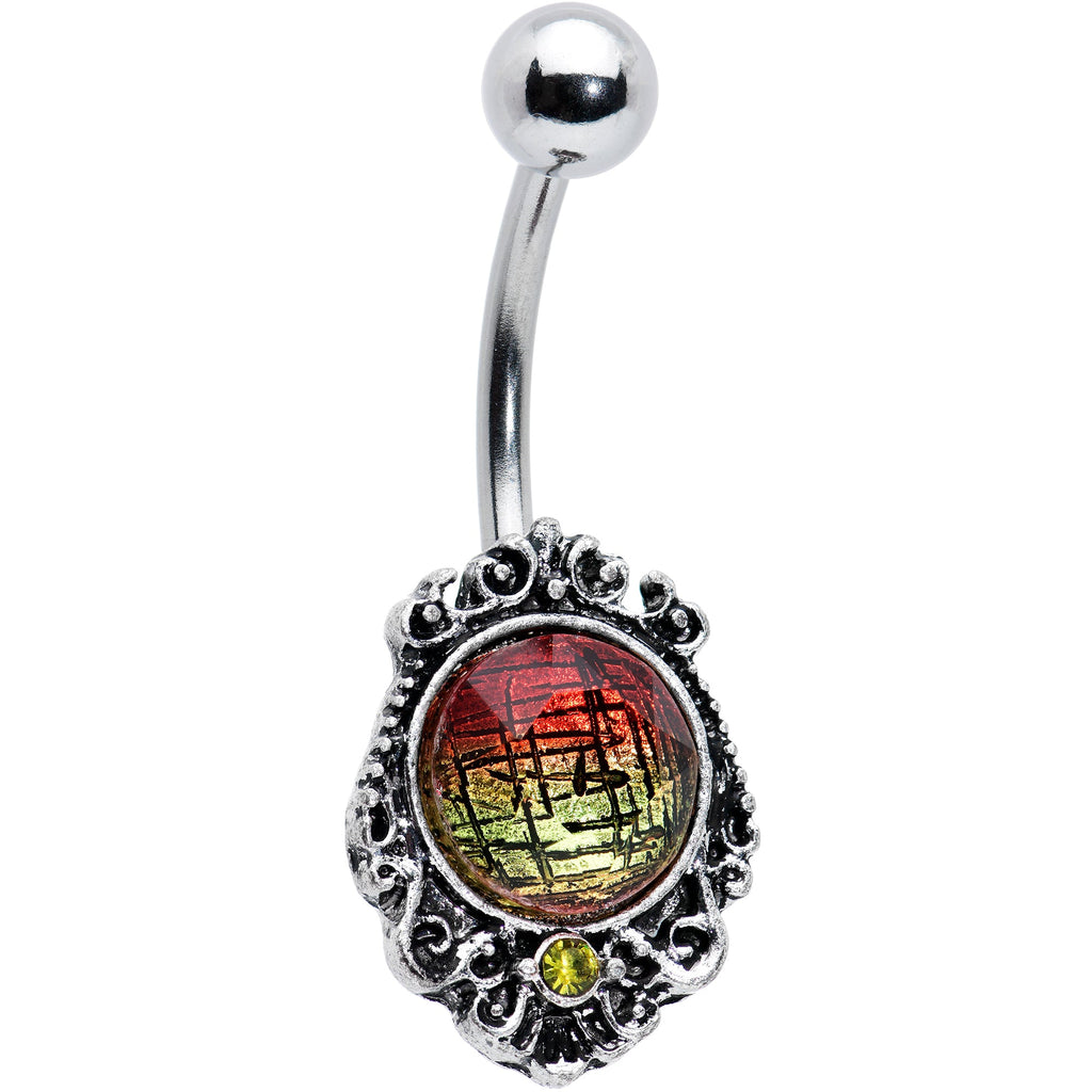 BodyCandy Sunset Tourmaline Orb Belly Ring — main product shot