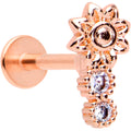 BodyCandy 16G 5/16 Clear CZ Gem Rose Gold Tone Lil Sun Labret Monroe Tragus — main product shot