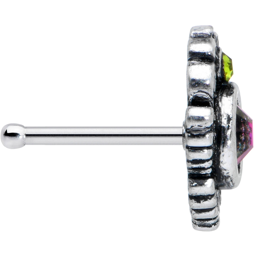BodyCandy 20G 1/4 Orange Green Tourmaline Fire Nose Bone — lifestyle context