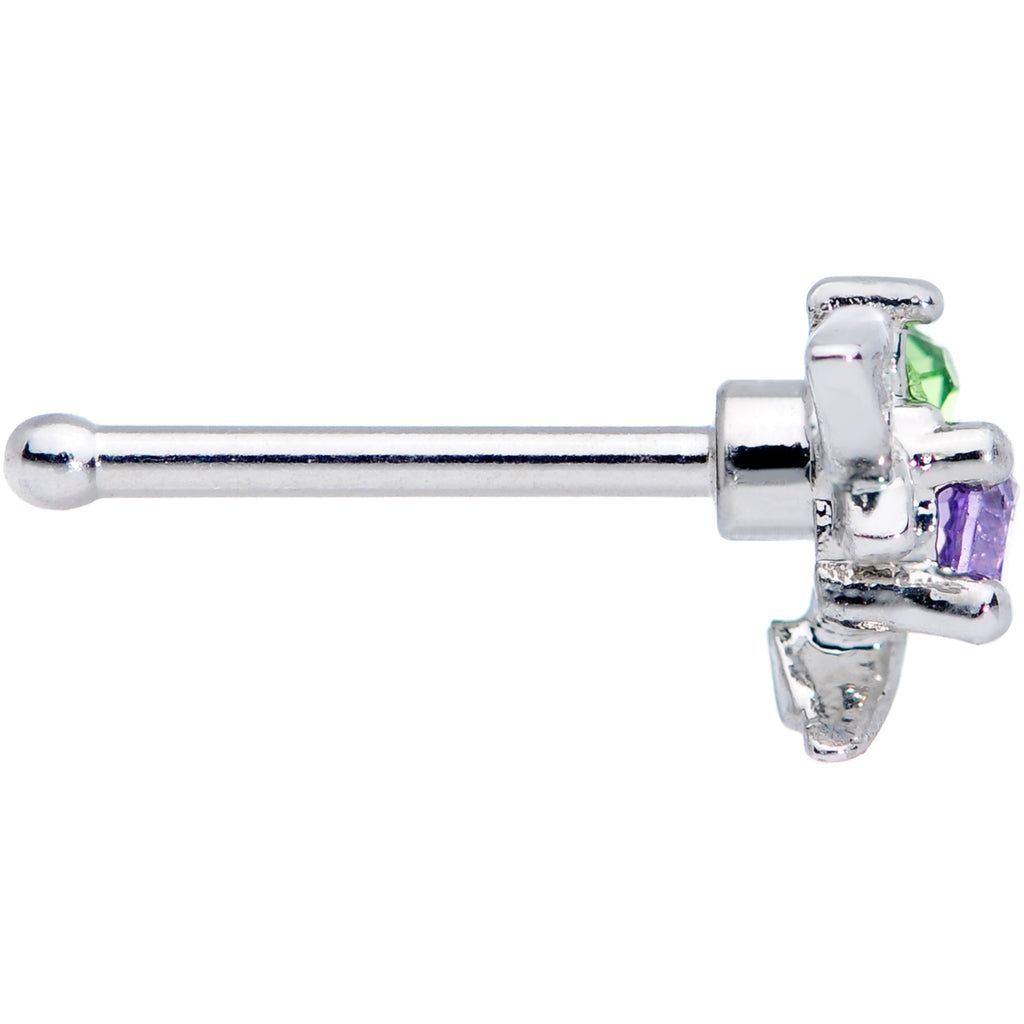 BodyCandy 20G 1/4 Green Purple Gem Dragonfly Nose Bone — lifestyle context