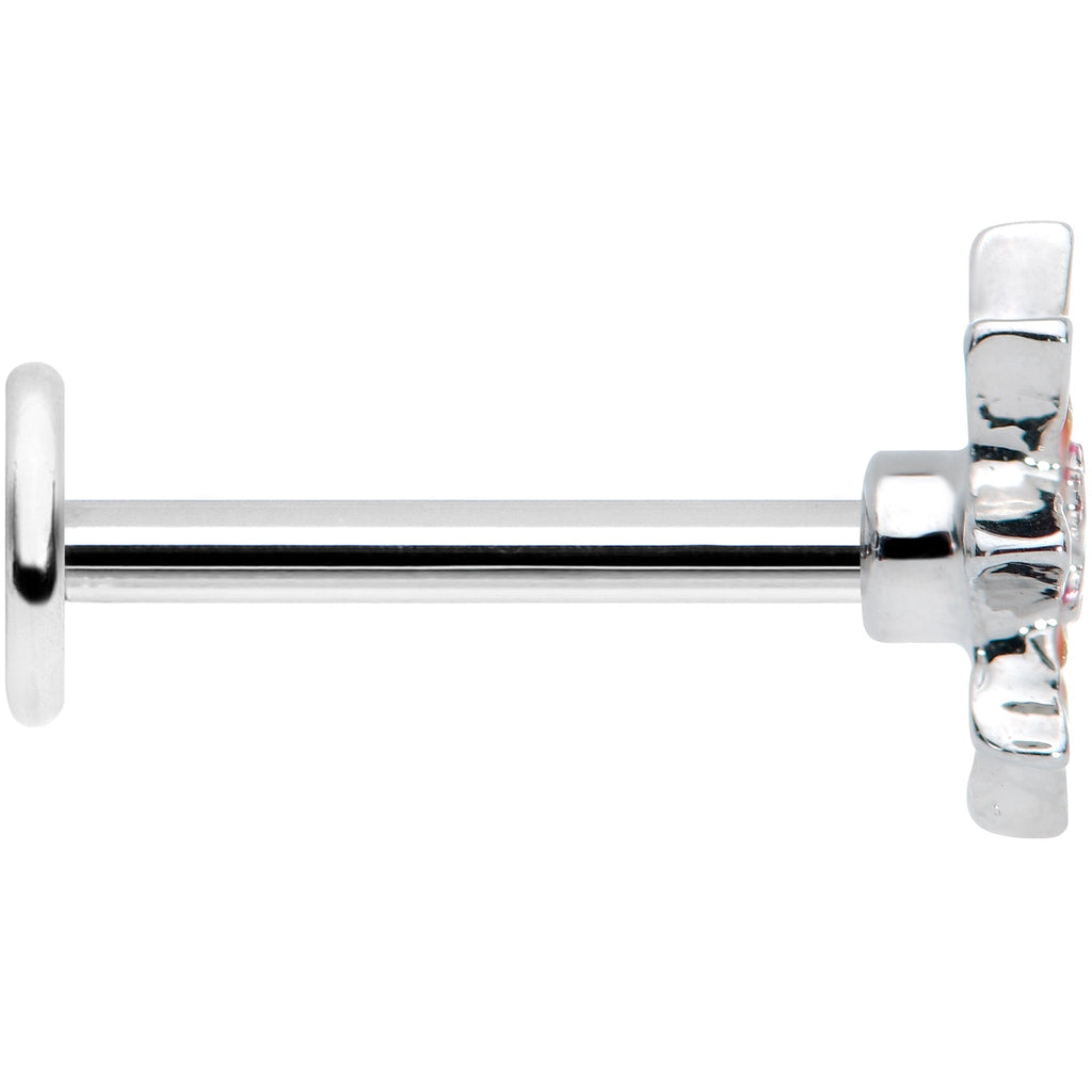 BodyCandy 16G 5/16 Red Orange Yellow Fanciful Flower Labret Monroe Tragus — lifestyle context