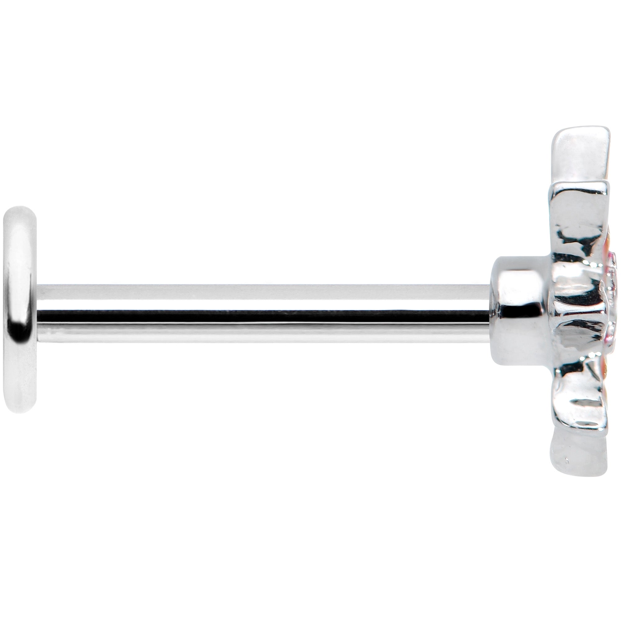 BodyCandy 16G 5/16 Red Orange Yellow Fanciful Flower Labret Monroe Tragus — lifestyle context