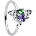 BodyCandy 20G 5/16 Green Purple Gem Dragonfly Nose Hoop — main product shot
