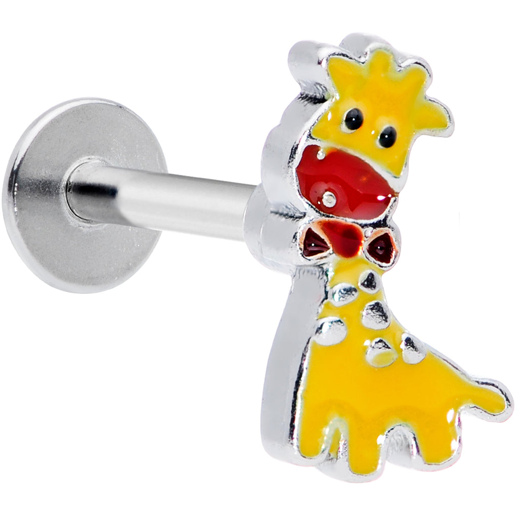 BodyCandy 16G 5/16 Bow Tie Yellow Red Giraffe Labret Monroe Tragus — main product shot
