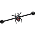 BodyCandy 14G Red Gem Black Widow Spider Halloween Industrial Barbell 38mm — main product shot