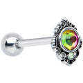 BodyCandy Green Orange Tourmaline Fire Barbell Tongue Ring — main product shot