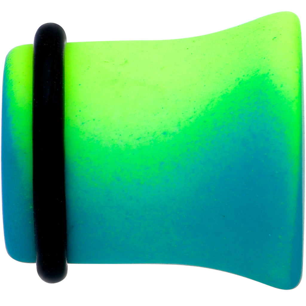 BodyCandy Green Blue Ombre Matte Acrylic Single Flare Plug Set — side view