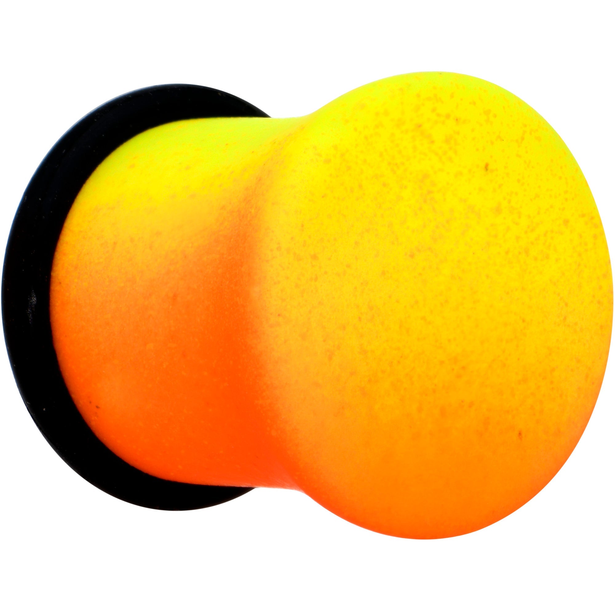 BodyCandy Orange Yellow Ombre Matte Acrylic Single Flare Plug Set Sizes 2mm-12mm — detail close-up