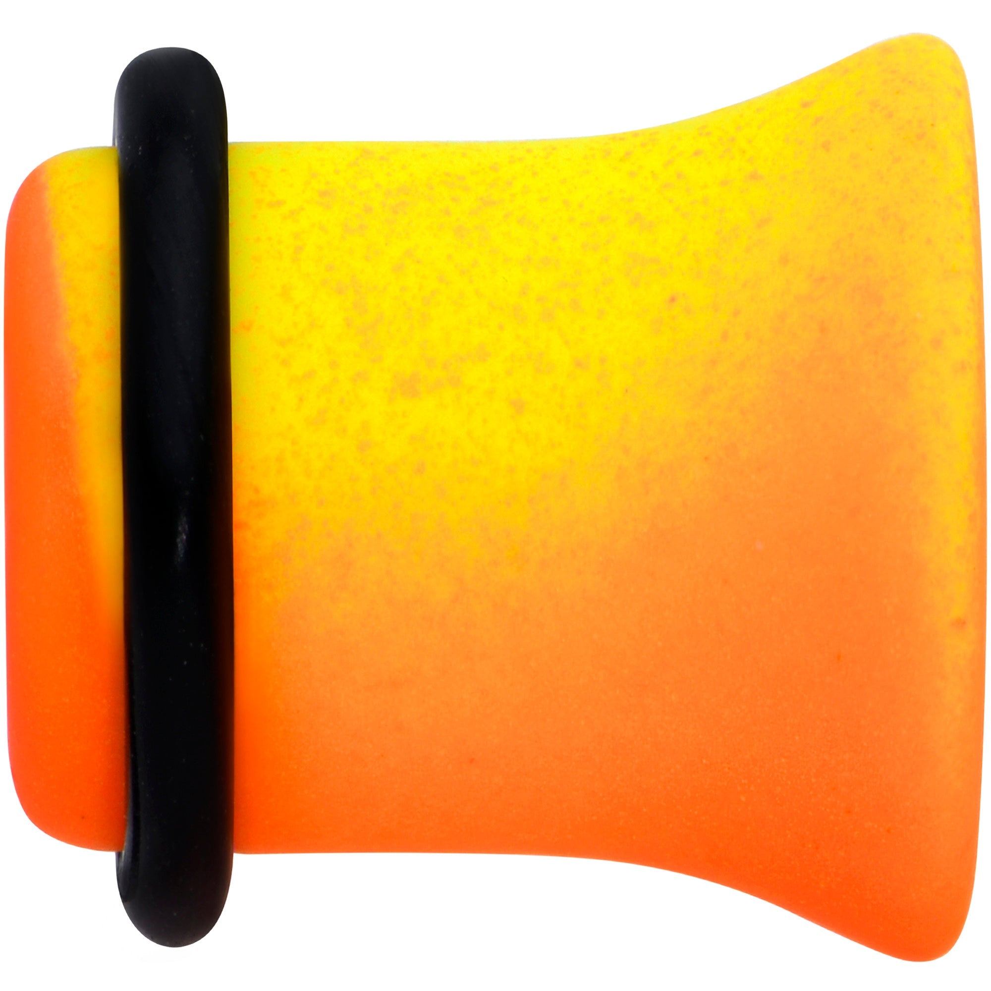 BodyCandy Orange Yellow Ombre Matte Acrylic Single Flare Plug Set Sizes 2mm-12mm — side view