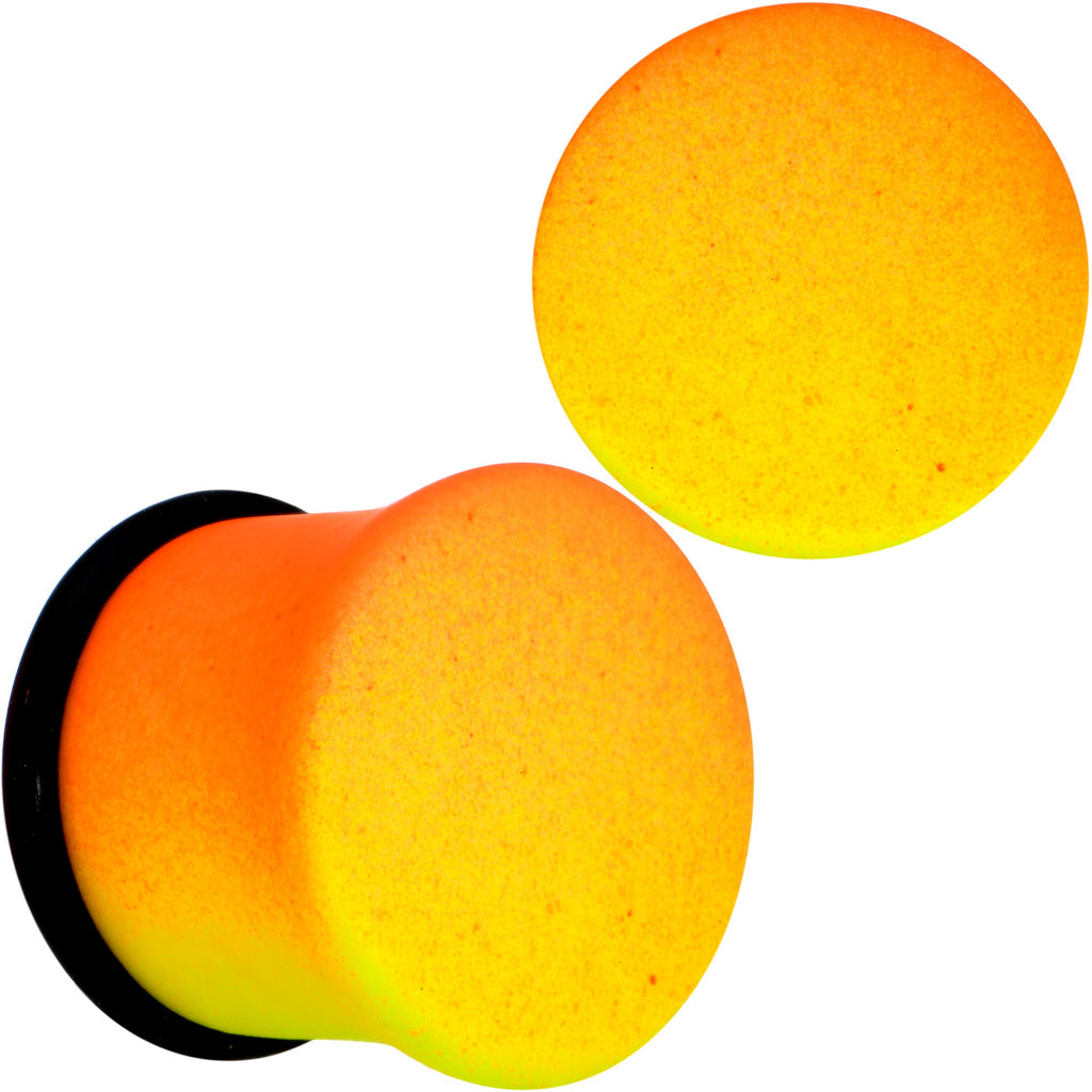 BodyCandy Orange Yellow Ombre Matte Acrylic Single Flare Plug Set Sizes 2mm-12mm — feature highlight
