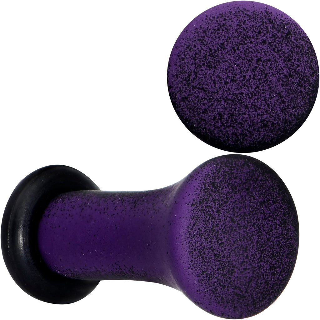 BodyCandy Black Purple Ombre Matte Acrylic Single Flare Plug Set Sizes 2mm-12mm — size reference