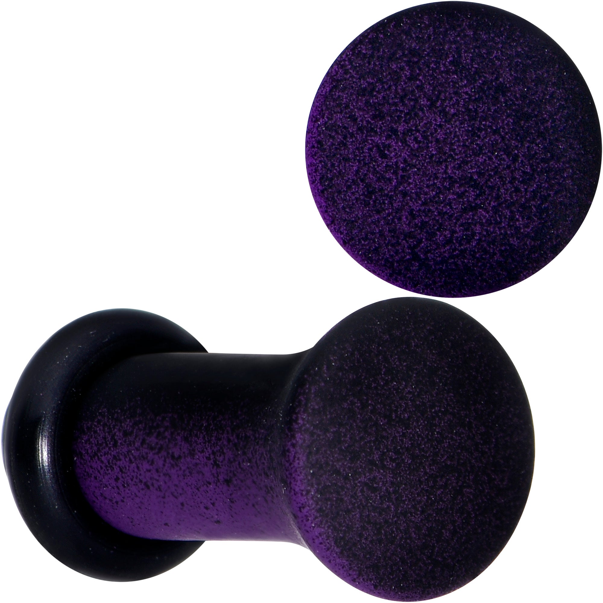 BodyCandy Black Purple Ombre Matte Acrylic Single Flare Plug Set Sizes 2mm-12mm — color detail