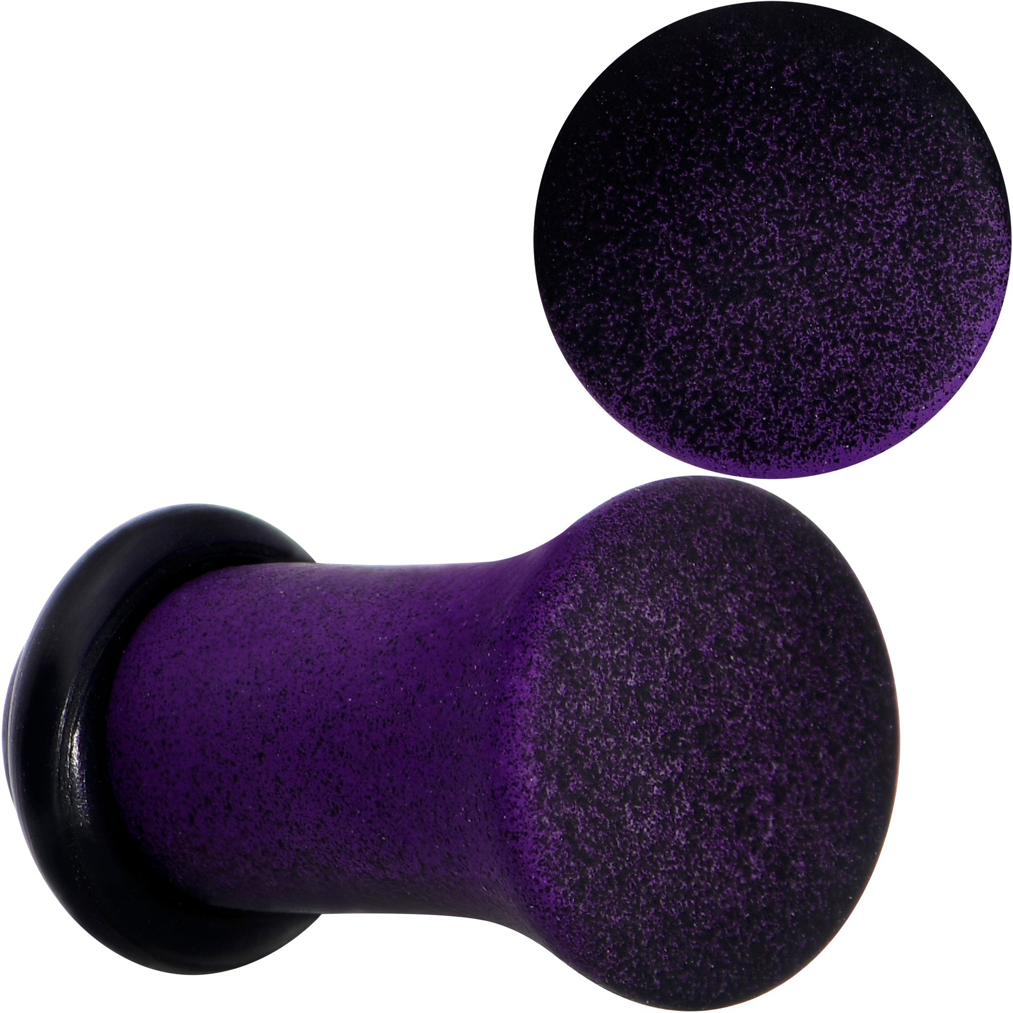 BodyCandy Black Purple Ombre Matte Acrylic Single Flare Plug Set Sizes 2mm-12mm — packaging