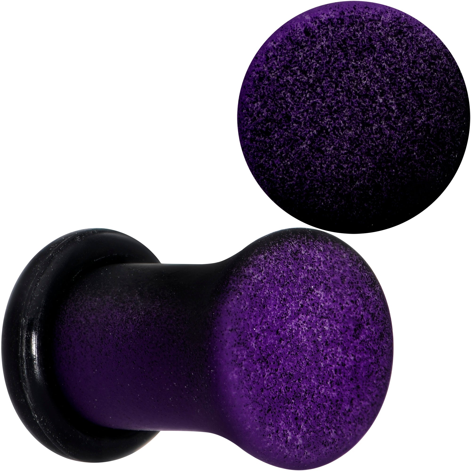 BodyCandy Black Purple Ombre Matte Acrylic Single Flare Plug Set Sizes 2mm-12mm — comparison shot